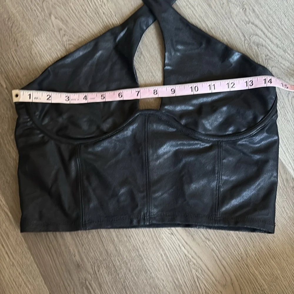 Naked Wardrobe | Drip Crossover Halter Crop Black Top Size L - Picture 6 of 13
